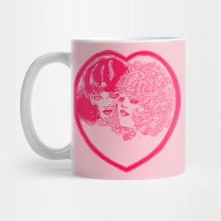 Vintage Stylized Girls Illustration Mug